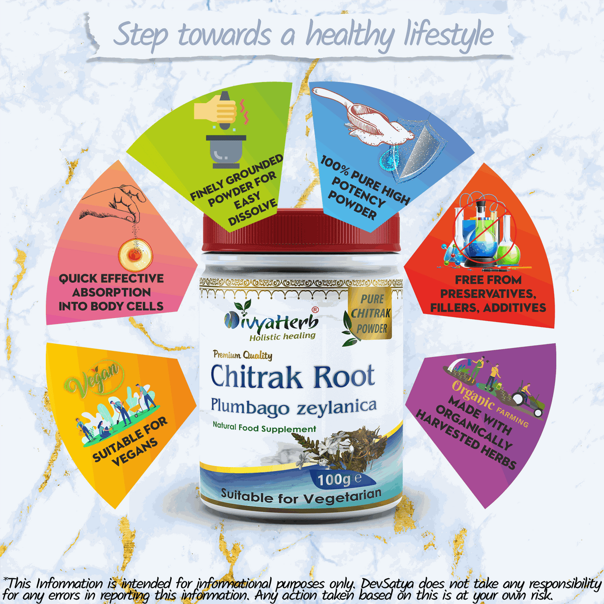DivyaHerb Chitrak Root Powder 100 gram - Daily Wellness Support