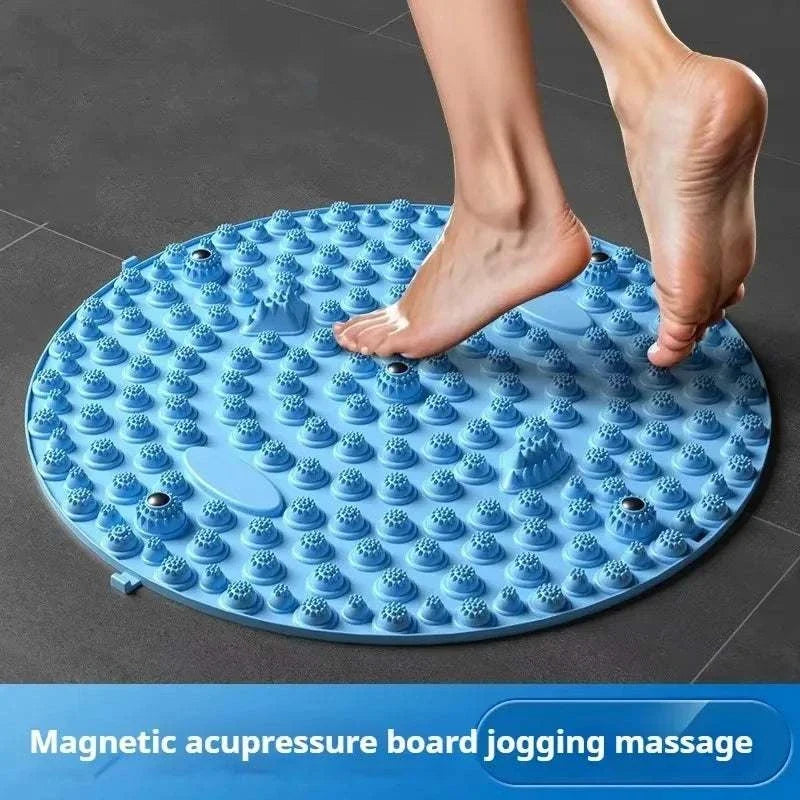 Blue TPE foot massage acupressure mat for relaxation and fitness recovery