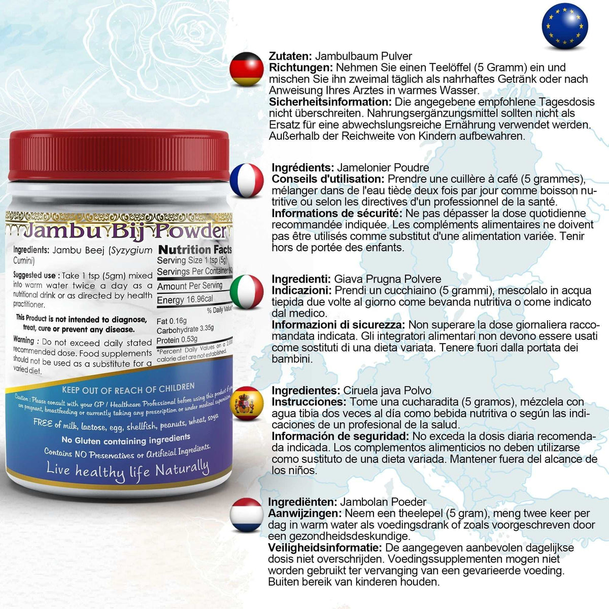 DivyaHerb Jambu Bij Powder 100 gram - Daily Wellness Support