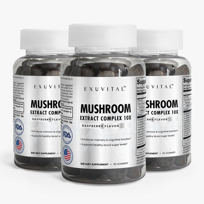 Mushroom Extract Complex supplement icons for vegetarian and vegan friendly options