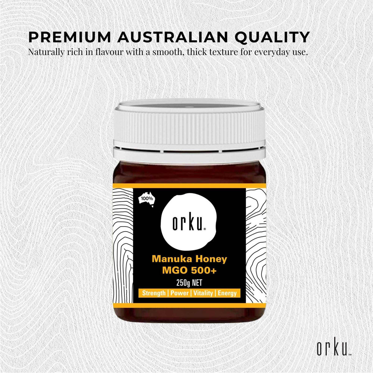 Orku MGO 500+ Australian Manuka Honey 250g - Raw Jelly Bush Honey