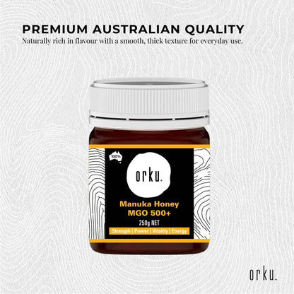 Orku MGO 500+ Australian Manuka Honey 250g - Raw Jelly Bush Honey