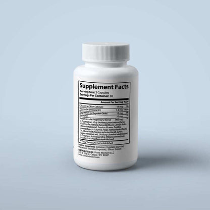 Nutramoment Sleep Support Formula supplement bottle with natural ingredients for better sleep and relaxation