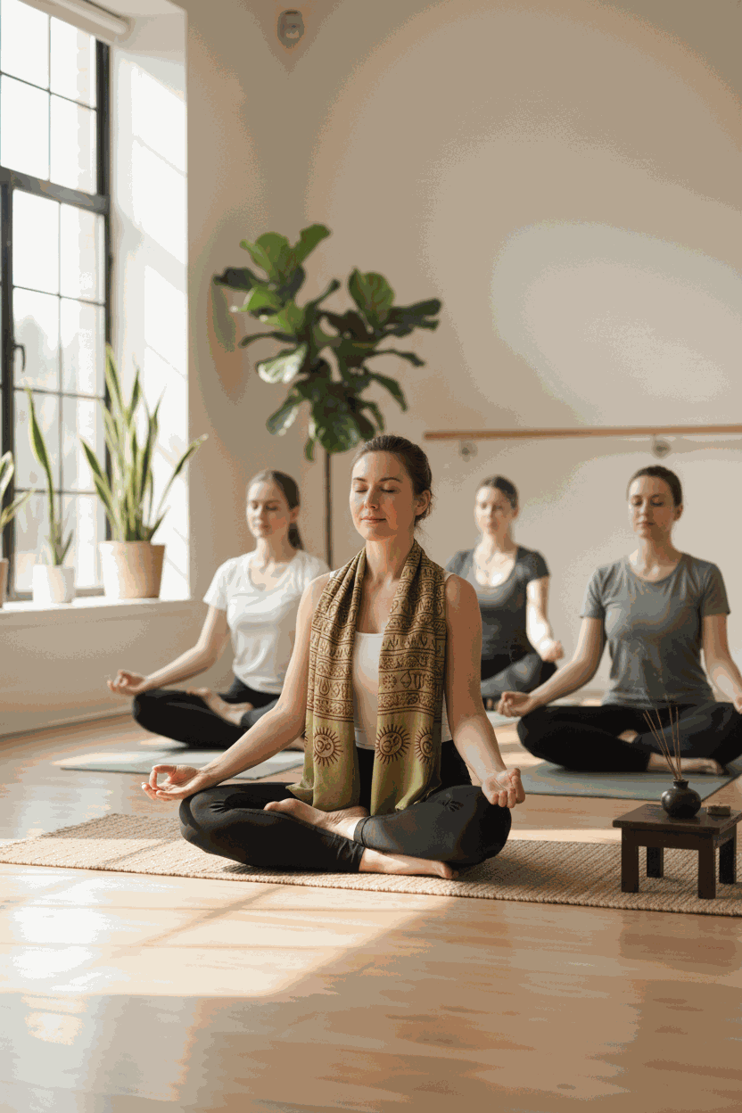 OM Yoga Meditation Mantra Prayer Shawl - Large